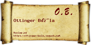 Ottinger Béla névjegykártya